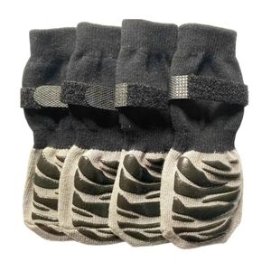 4 piece Anti-Slip Waterproof Protective Dog Socks, Tiger print, Size S